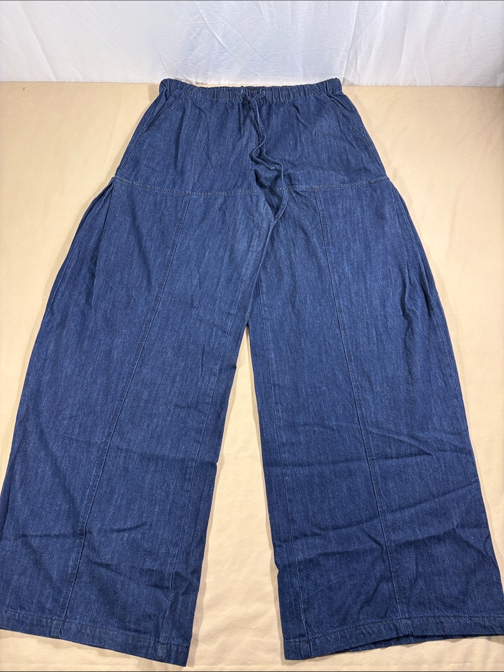 Fashion Nova XL Brigantine Pull On Wide Leg Jeans Dark Wash Elastic Denim NWT
